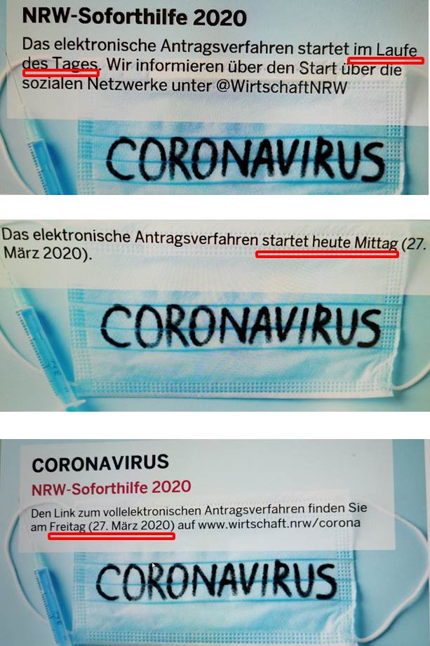 Soforthilfe Coronavirus